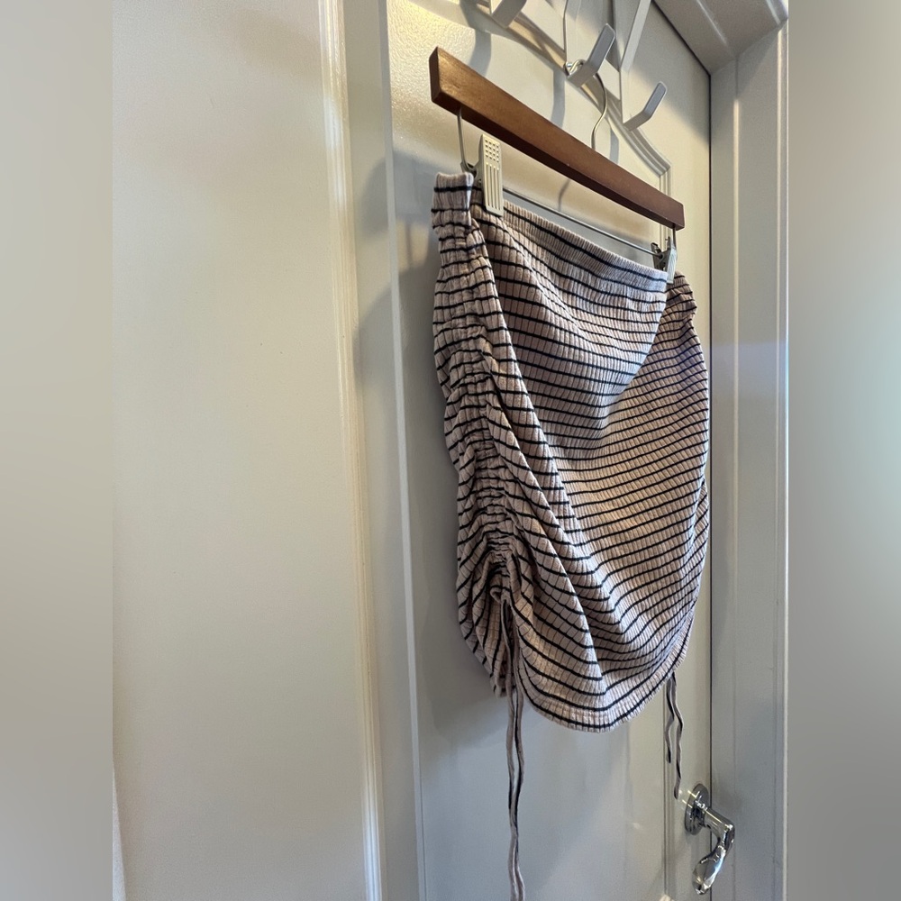 Striped Ruched Skirt